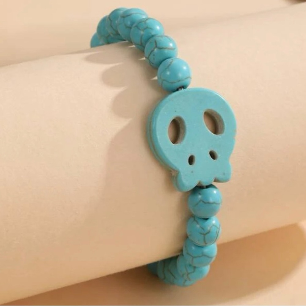 Turquoise Stone Decor Beaded Bracelet
